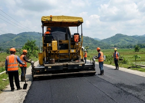 hasil pengaspalan di subang yang mulus dan tahan lama