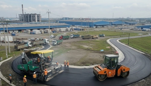pengaspalan di kawasan industri cikarang